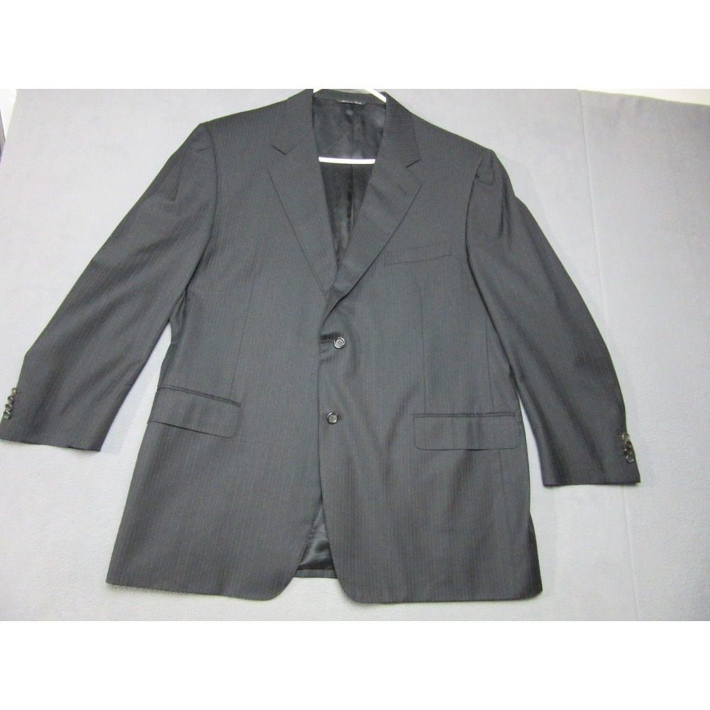 Canali Suit Jacket Mens Italian Size 60R Dark Gray Pinstripe Super 150s Wool